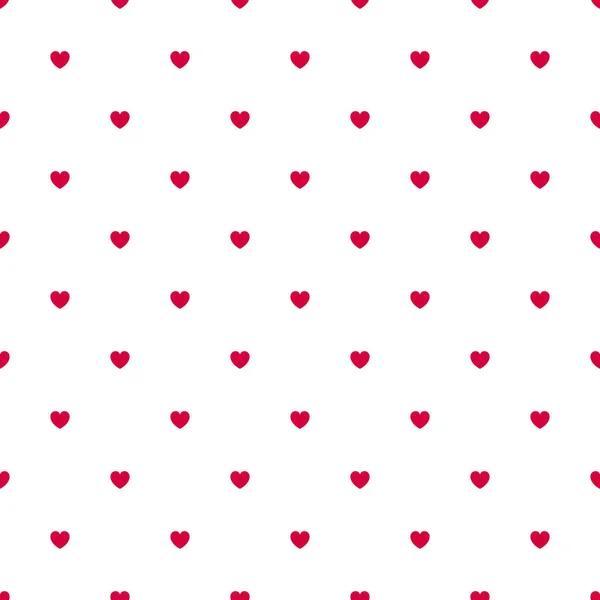 Cute Red Seamless Polka Heart Vector Pattern Background Valentine Day — 스톡 벡터