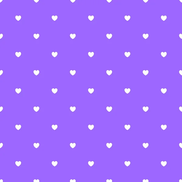 Romantic Purple Seamless Polka Heart Vector Pattern Background Valentine Day — Stock Vector