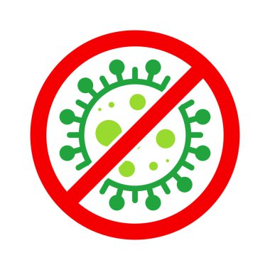 Wuhan Corona Virüsü, Ncov, Mers-Cov Ortadoğu Solunum Sendromu Coronavirus Stop, Block, Anti Stamp. Vektör 2019-2020. Uyarı İşareti, Koruma Sembolü, Risk Bölgesi. Çin Ölümcül Zatürree Hastalığı