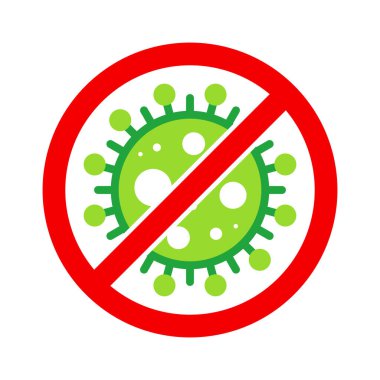 Wuhan Corona Virüsü, Ncov, Mers-Cov Ortadoğu Solunum Sendromu Coronavirus Stop, Block, Anti Stamp. Vektör 2019-2020. Uyarı İşareti, Koruma Sembolü, Risk Bölgesi. Çin Ölümcül Zatürree Hastalığı