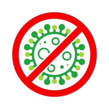 Wuhan Corona Virüsü, Ncov, Mers-Cov Ortadoğu Solunum Sendromu Coronavirus Stop, Block, Anti Stamp. Vektör 2019-2020. Uyarı İşareti, Koruma Sembolü, Risk Bölgesi. Çin Ölümcül Zatürree Hastalığı