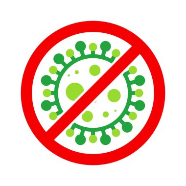 Wuhan Corona Virüsü, Ncov, Mers-Cov Ortadoğu Solunum Sendromu Coronavirus Stop, Block, Anti Stamp. Vektör 2019-2020. Uyarı İşareti, Koruma Sembolü, Risk Bölgesi. Çin Ölümcül Zatürree Hastalığı
