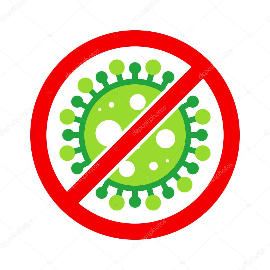 Wuhan Corona Virus, nCOV, MERS-CoV Middle East Respiratory Syndrome Coronavirus Stop, Block, Anti Stamp. Vector 2019-2020. Warning Sign, Protection Symbol, Risk Zone. Chinese Deadly Pneumonia Disease