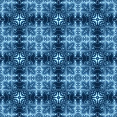 Mavi Devre Tahtası Dijital Kusursuz Arkaplan. Soyut Fütürist Bilgisayar Anakart Çizimi. Bilgi Teknolojisi, Yüksek Teknoloji, Ağ Dokusu, Yapay Zeka