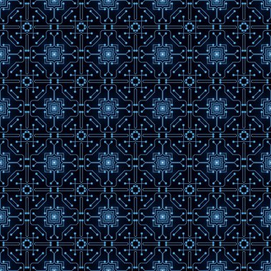 Devre Kurulu Kusursuz Desen, Dijital Arkaplan. Yaratıcı Fütürist Donanım Anakart Çizimi. Bilgi Teknolojisi, Yüksek Teknoloji, Veritabanı Dokuları, Yapay Zeka