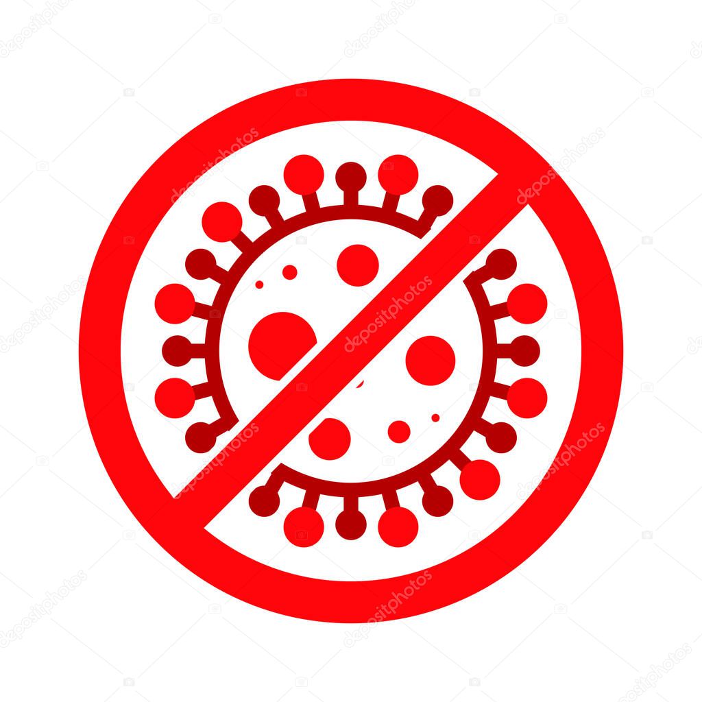 Wuhan Corona Virus, Covid-19, nCOV, MERS-CoV Novel Coronavirus Stop, Block, Anti Stamp. Red Vector 2019-2020. Warning Sign, Protection Symbol, Risk Zone Sticker. Chinese Pneumonia Disease. Covid19