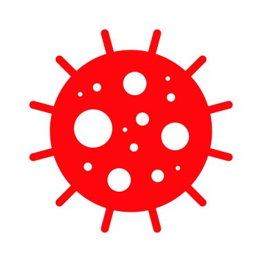 Wuhan Corona Virüsü, Covid-19, NCOV, MERS-CoV Coronavirus hücre damgası. Covid 19 Kırmızı Vektör. Salgın Uyarı Sembolü veya İşaret, Risk Bölgesi Etiketi. Asya Solunum Sendromu Hastalığı.