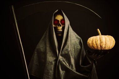 Halloween party or festival with angel of death, Nightlife with ghost or angel of death and picture concept by dark picture style, Ghost in fear night and go to the hell with angel of death. clipart