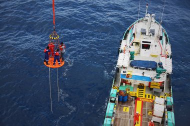 Tekne transferi kargo için petrol ve gaz endüstrisi ve tekne hareketli yük platformu, tekne bekleyen transfer kargo ve yolcu zor iş offshore petrol ve gaz platformu arasında tedarik.