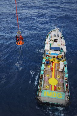 Tekne transferi kargo için petrol ve gaz endüstrisi ve tekne hareketli yük platformu, tekne bekleyen transfer kargo ve yolcu zor iş offshore petrol ve gaz platformu arasında tedarik.
