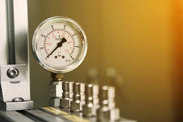 Manómetro Proceso Producción Petróleo Gas Para Condición Del Monitor Manómetro — Foto de Stock