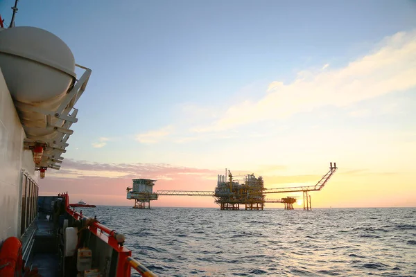 Platforma Wydobywcza Ropy Naftowej Gazu Ziemnego Morzu Platforma Budowlana Branży — Zdjęcie stockowe