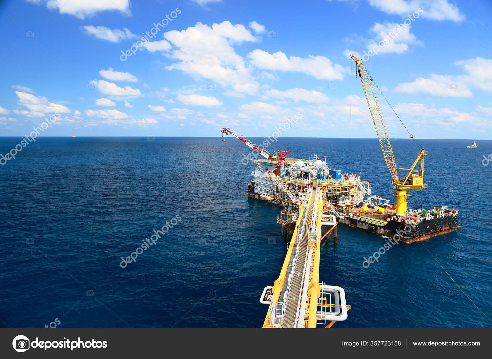 Plateforme Production Pétrolière Gazière Offshore Plate Forme Construction Dans Les