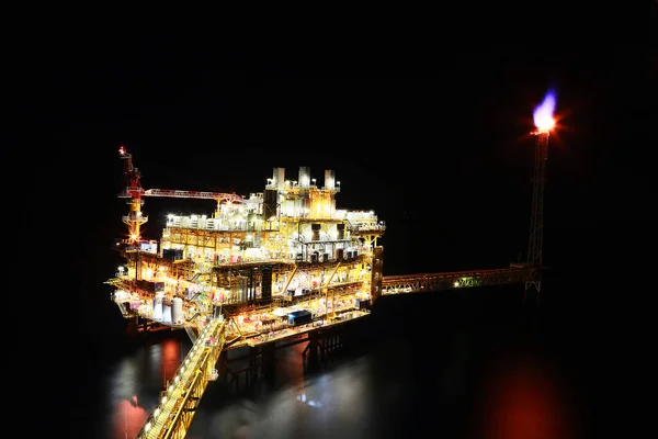 Offshore Oil Gas Production Platform Construction Platform Offshore Business Petroleum — Stock Photo, Image