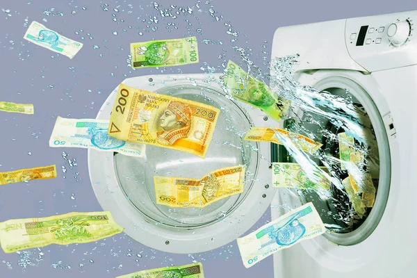 Banknotes falling out from the washing machine