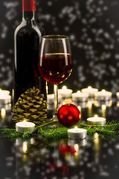Noel Şarap Bujileri Kavramı Açık — Stok fotoğraf