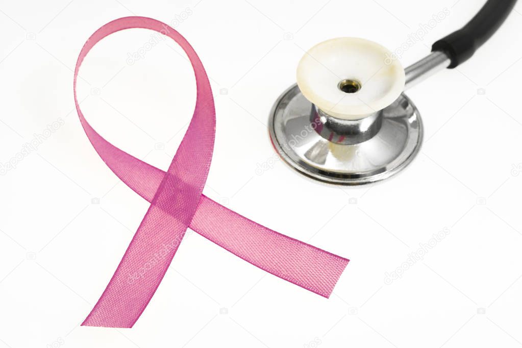 Concept for health protection, breast cancer, stethoscope and pi