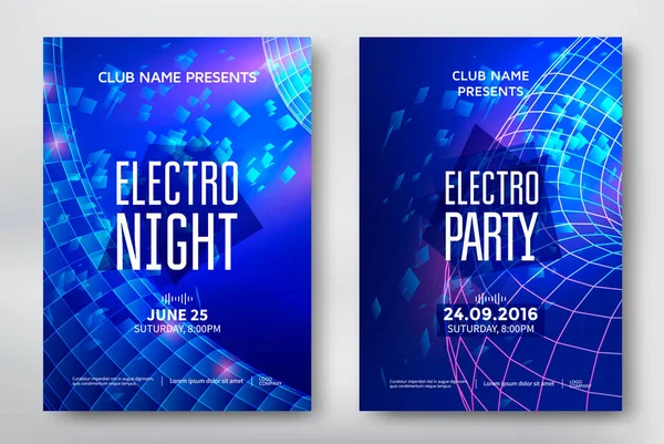 Electro night flyer — Stock vektor