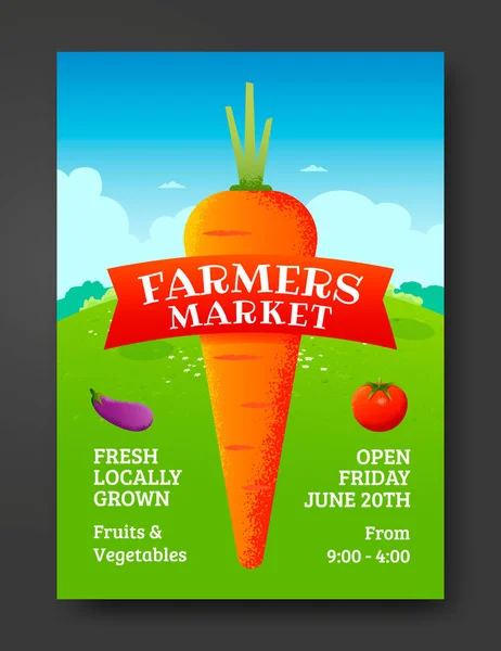 Farmers market poster — Stock Vector