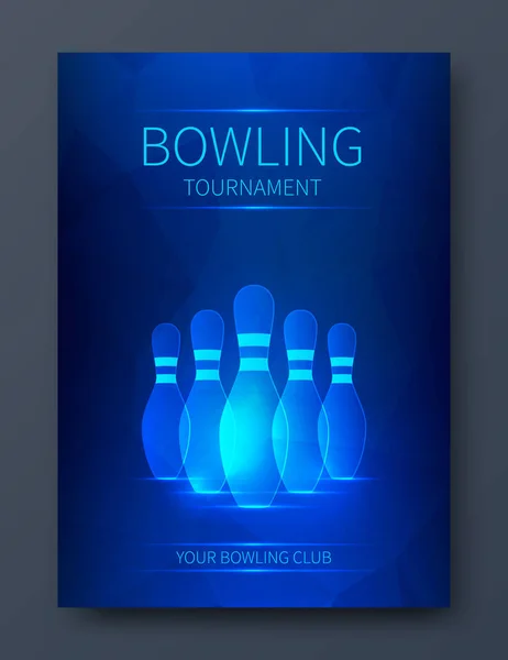 Plakat zum Bowling-Turnier — Stockvektor