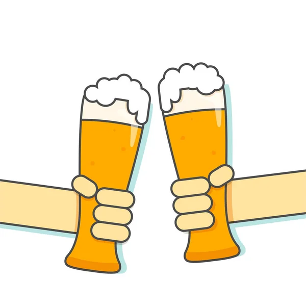 Ruce drží sklo pivo — Stockový vektor