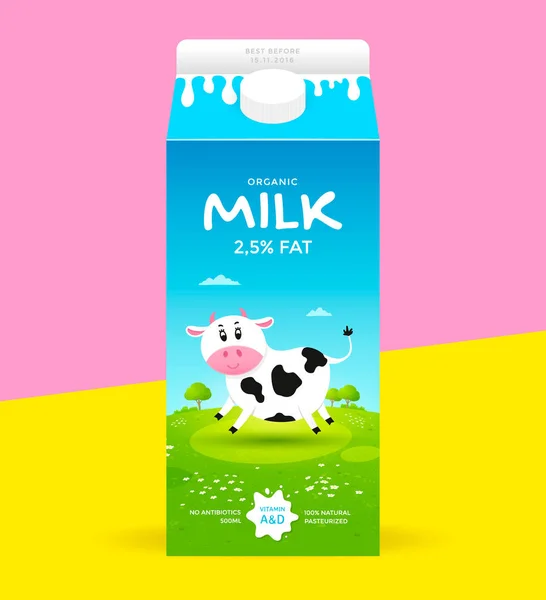 Mjölk paketet template — Stock vektor