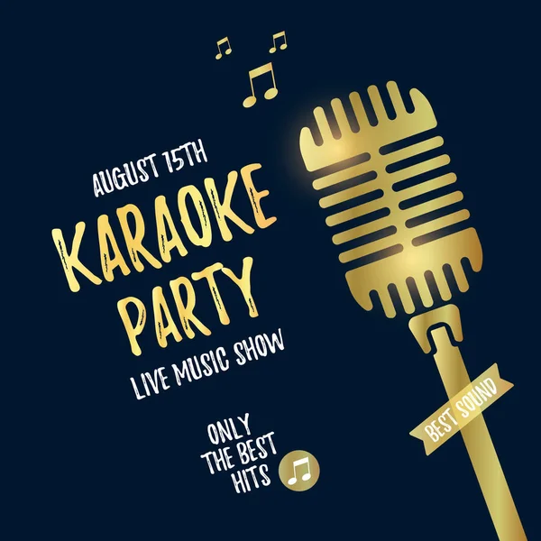 Cartel de fiesta de karaoke — Vector de stock