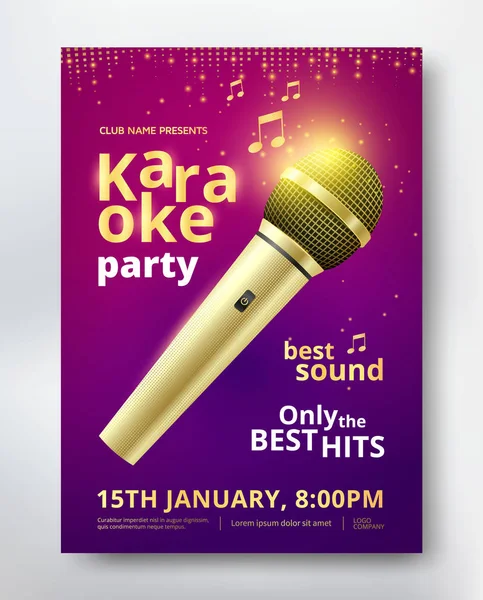 Karaoke festa cartaz —  Vetores de Stock