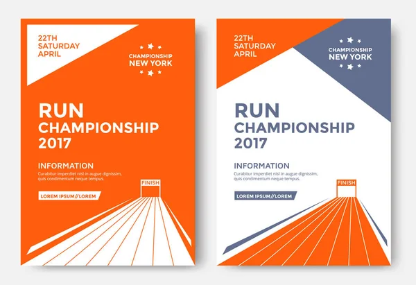 Run championship poster — Stock Vector