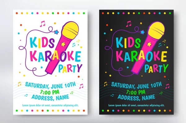 Fiesta de karaoke para niños — Vector de stock