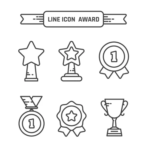 Ödülü doğrusal Icons set — Stok Vektör