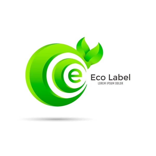 Emblema verde Eco gradiente — Vector de stock