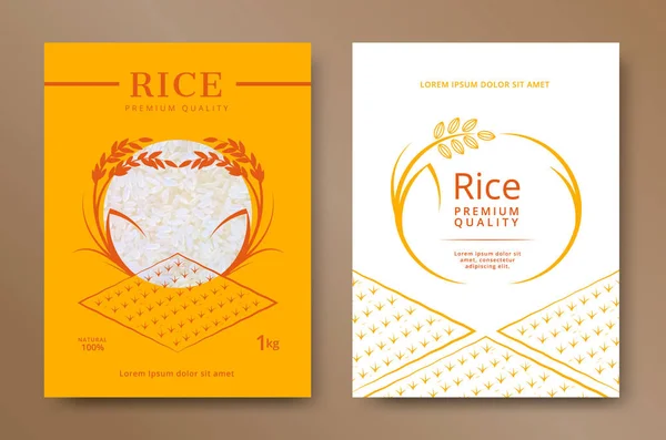 Paquete de productos de arroz — Vector de stock