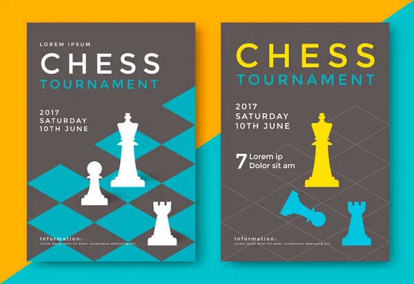 Cartaz do torneio de xadrez — Vetor de Stock