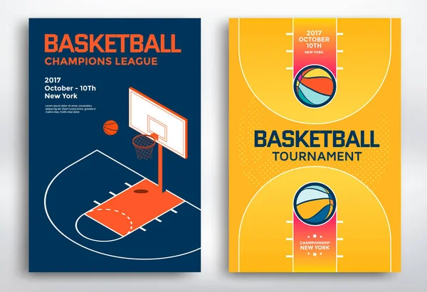 Poster turnamen basket - Stok Vektor