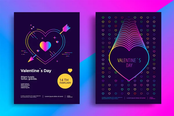 Valentines day posters — Stock Vector