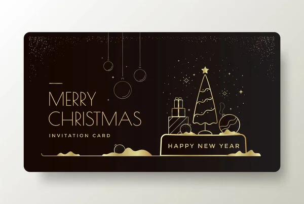 Feliz Año Nuevo tarjeta de felicitación plantilla de diseño — Vector de stock