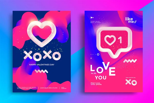 XOXO blend written phrase with heart on gradient background. — Stock Vector