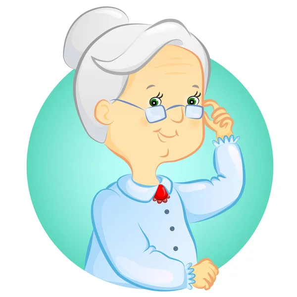 Starsza kobieta w okularach — Wektor stockowy