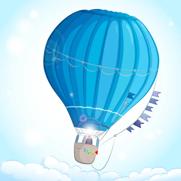 stock vector blue air balloon