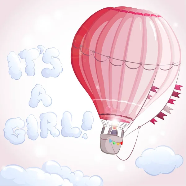 Flyg ballong girl — Stock vektor