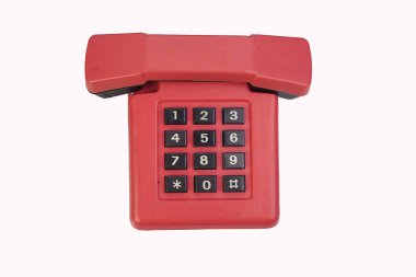 Kırmızı vintage telefon 