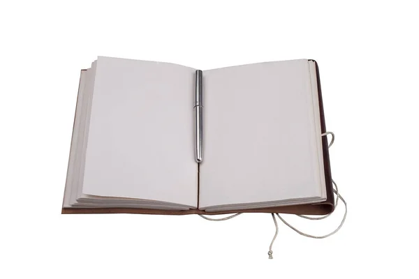 Cuaderno abierto con marcador —  Fotos de Stock