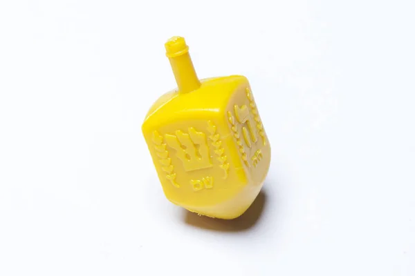 Hanukkah Férias Judaicas Imagem Com Uma Coleção Dreidels Madeira Spinning — Fotografia de Stock