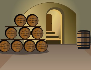 Alkol fıçı şarap mahzeni