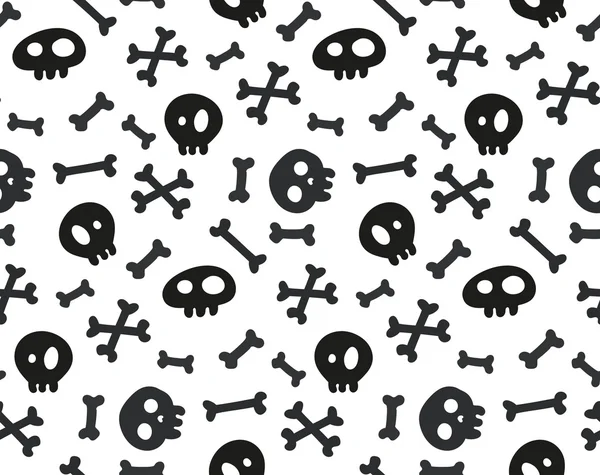 Pattern with skulls and bones — Stock Vector