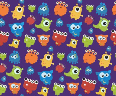 Canavarlar ile Seamless modeli. Cadılar Bayramı için Yazdır.