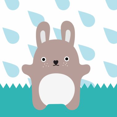 Gri canavar. Yağmur zamanında küçük tavşan