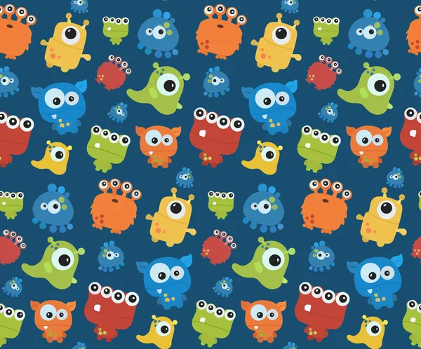 Seamless pattern with monsters. Print for Halloween. — Stock Vector