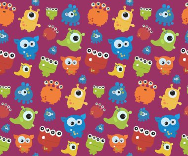 Canavarlar ile Seamless modeli. Cadılar Bayramı için Yazdır.